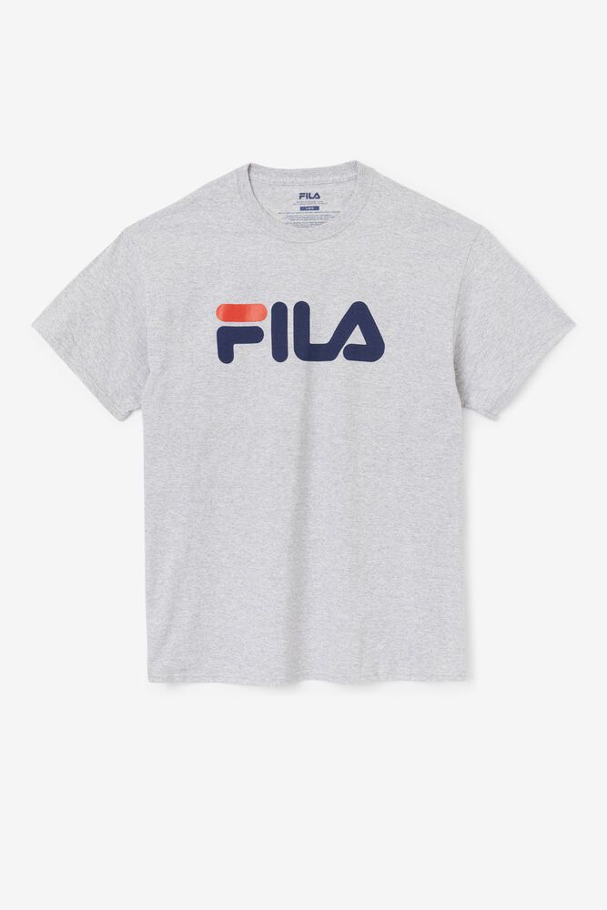 Fila T-Shirt Logo Mens Grey - India CNY-138967